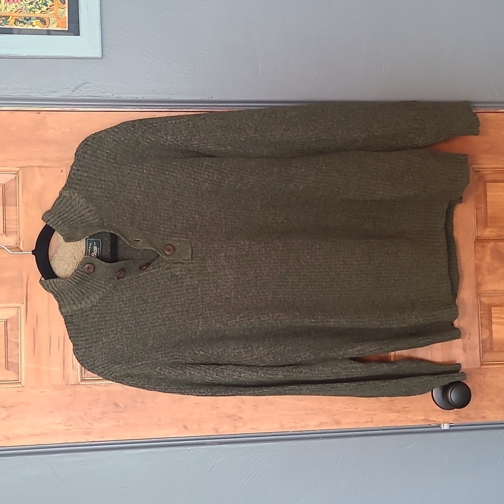 Green Button up Sweater